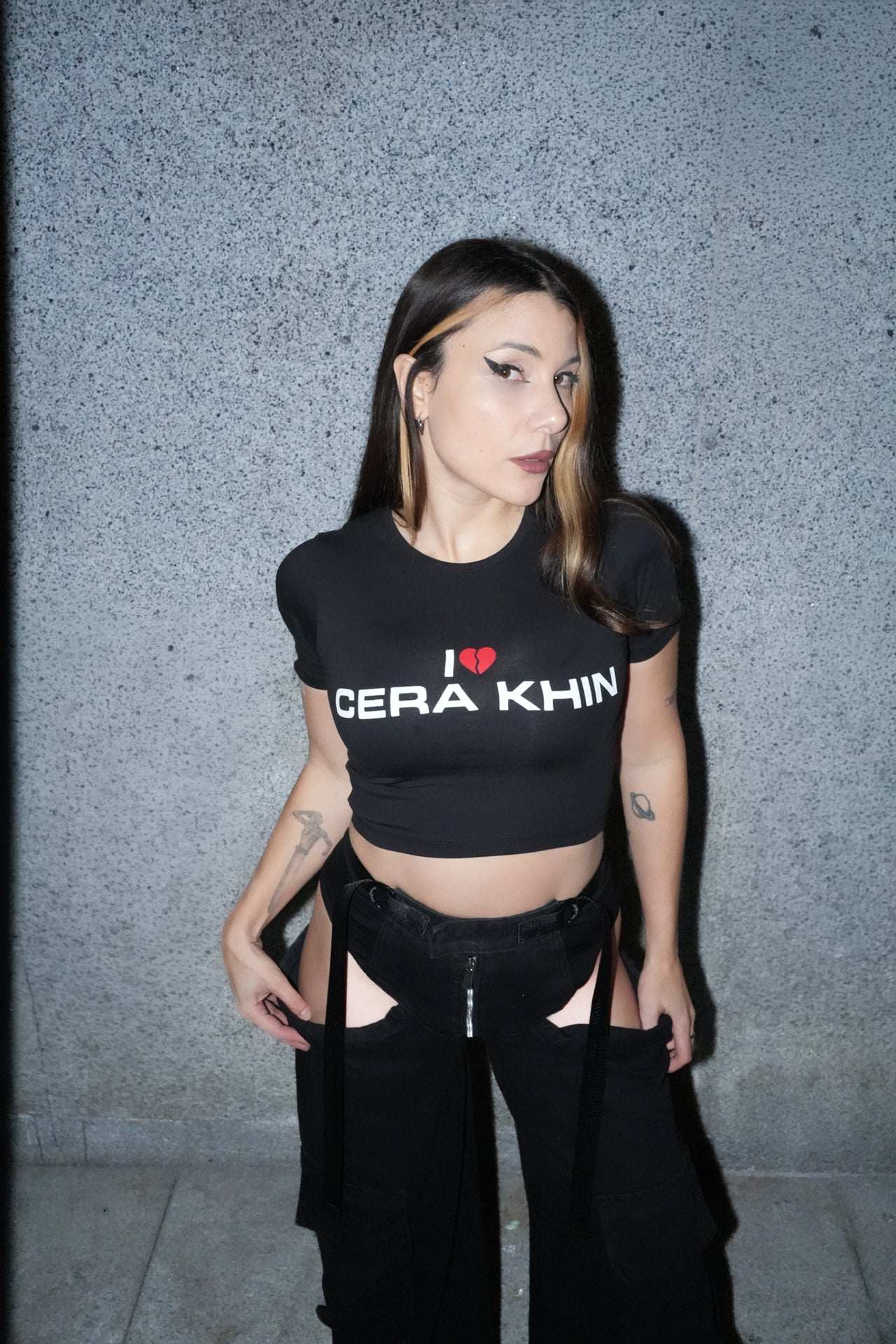 I <3 Cera Khin Black Crop Tee
