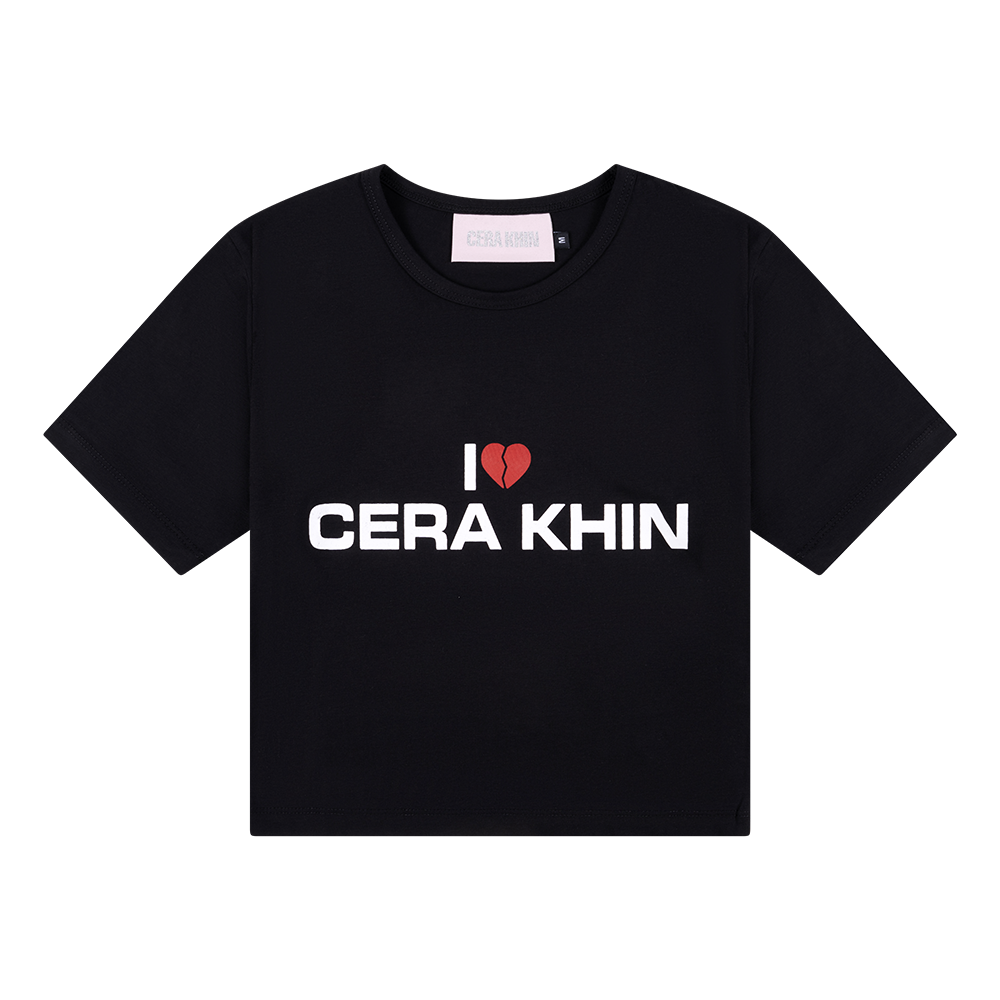 I <3 Cera Khin Black Crop Tee