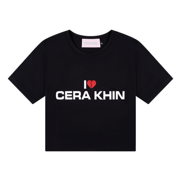 I <3 Cera Khin Black Crop Tee